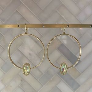 Kendra Scott Elora earrings. Gold frames with dichroic glass
